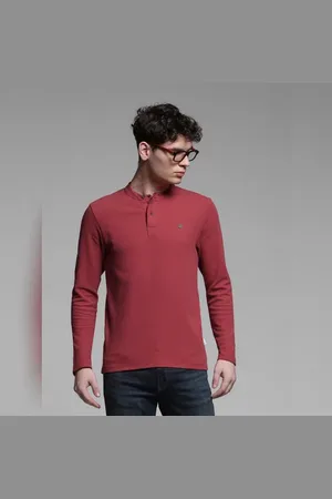 JACK & JONES RED HENLEY T-SHIRT
