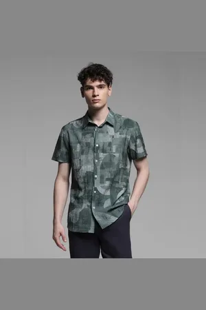 JACK & JONES GREEN ABSTRACT PRINT SHIRT