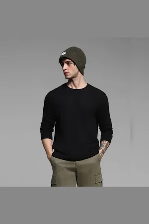 JACK & JONES Black Flat Knit Pullover