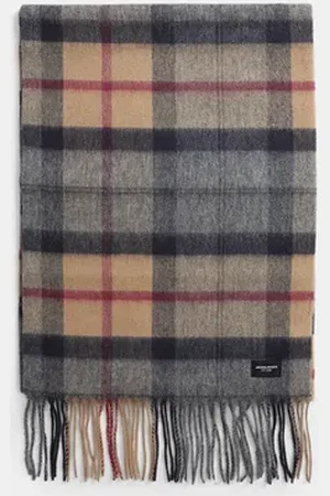 JACK & JONES Light Brown Check Woven Scarf