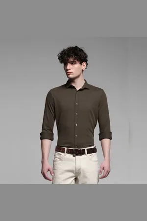 JACK & JONES Dark Brown Knitted Full Sleeves Shirt