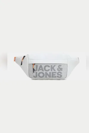 JACK & JONES White Mesh Logo Print Bumbag