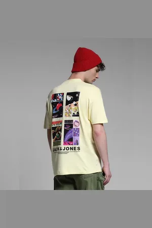 JACK & JONES YELLOW LOGO PRINT OVERSIZE T-SHIRT