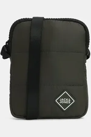 JACK & JONES Olive Green Quilted Sling Bag