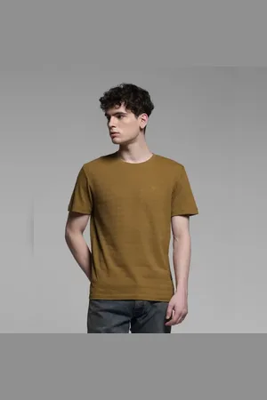 JACK & JONES BROWN JACQUARD T-SHIRT