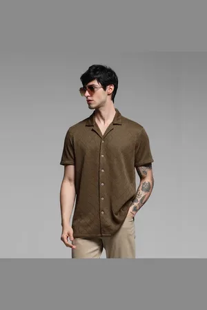 JACK & JONES Dark Brown Resort Collar Shirt