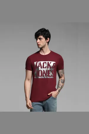 JACK & JONES Dark Red Foil Print T-shirt