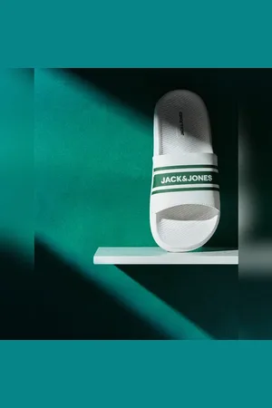 JACK & JONES White Pool Sliders
