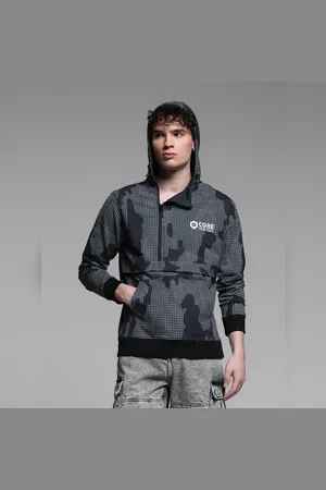 JACK & JONES GREY HOODED SWEATSHIRT
