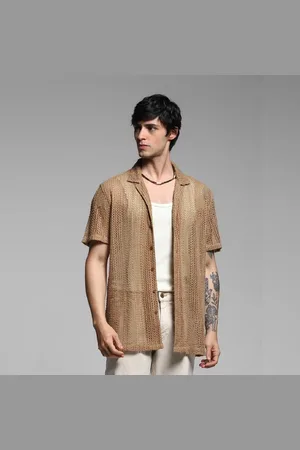 JACK & JONES Brown Sheer Overshirt