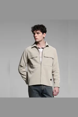 JACK & JONES Beige Striped Shacket