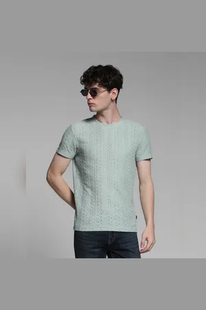 JACK & JONES Green Jacquard Crew Neck T-shirt