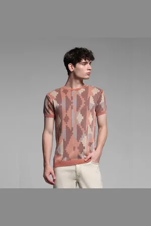 JACK & JONES BROWN PRINTED T-SHIRT