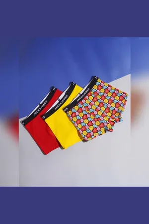 JACK & JONES BOYS Pack Of 3 Printed Trunks