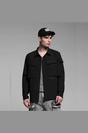 JACK & JONES Black Patch Pocket Oversized Shirt