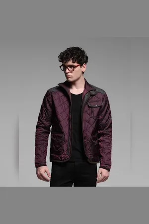 JACK & JONES RED WOVEN HIGH NECK JACKET