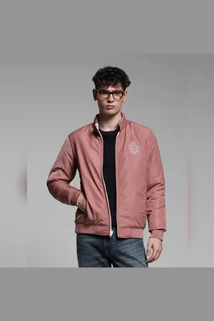 JACK & JONES Pink Reversible High Neck Bomber Jacket