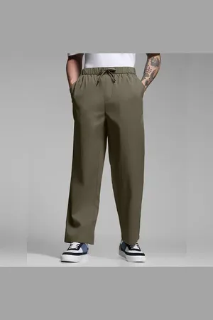 JACK & JONES Warm Brown Ribbed Loose Fit Pants