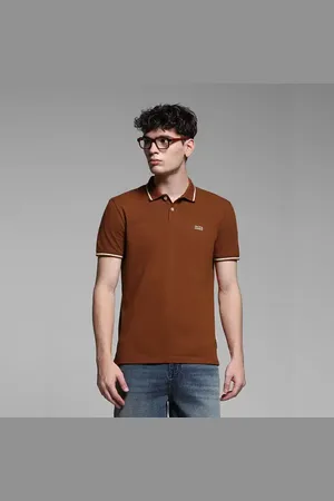 JACK & JONES Brown Cotton Polo