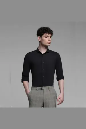 JACK & JONES BLACK FULL SLEEVES SHIRT