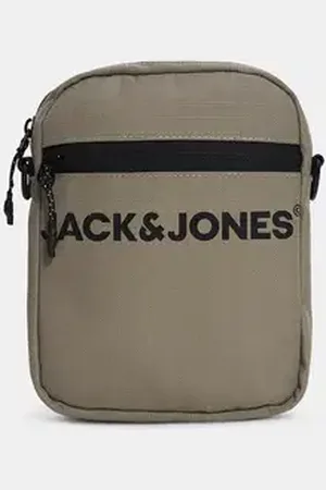 JACK & JONES Green Logo Print Sling Bag