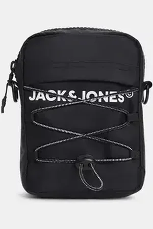 JACK & JONES Black Logo Print Sling Bag