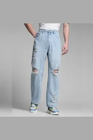 JACK & JONES Light Blue Heavily Distressed Dario Loose Fit Jeans