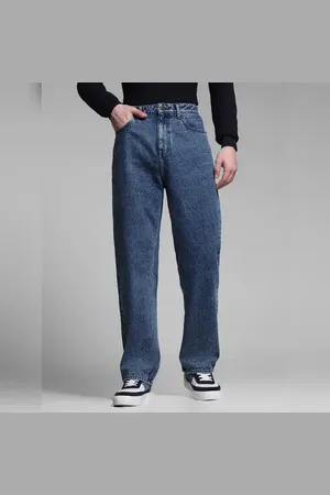 JACK & JONES Dark Blue High Rise Dario Loose Fit Jeans