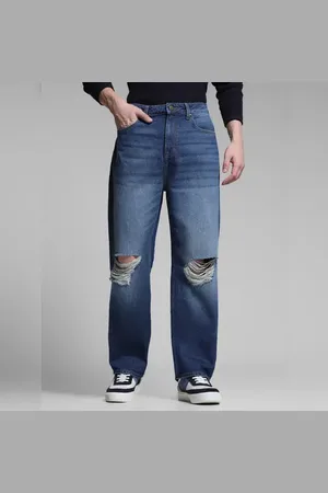 JACK & JONES Blue Distressed Dario Loose Fit Jeans