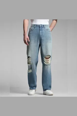 JACK & JONES Light Blue Distressed Dario Loose Fit Jeans