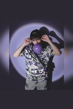 JACK & JONES Purple Mickey Comic Strip Oversized T-shirt