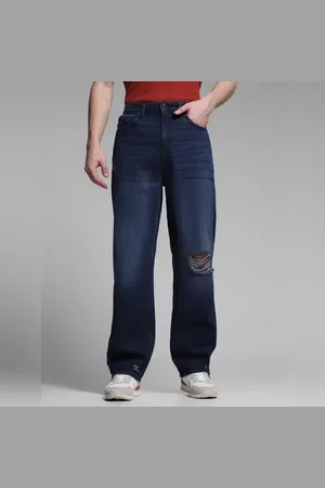 JACK & JONES Dark Blue Distressed Dario Loose Fit Jeans
