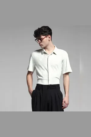 JACK & JONES White Stretch Textured Shirt