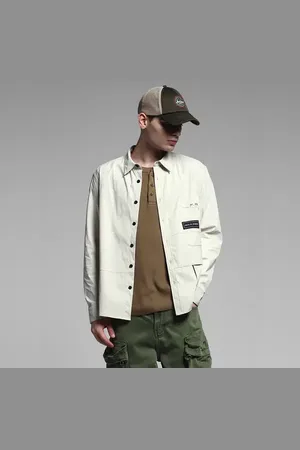JACK & JONES White Logo Print Oversized Shirt