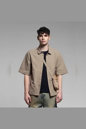 JACK & JONES Brown Stretch Oversized Shirt