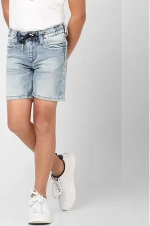 JACK & JONES Boys Blue Mid Rise Denim Shorts