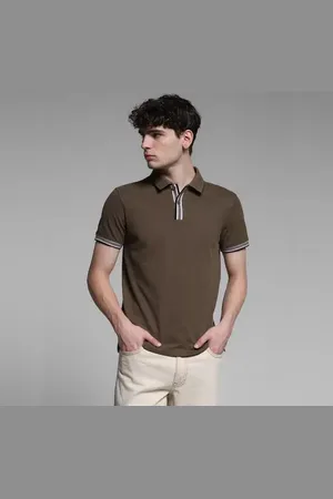 JACK & JONES Dark Brown Knitted Cotton Polo