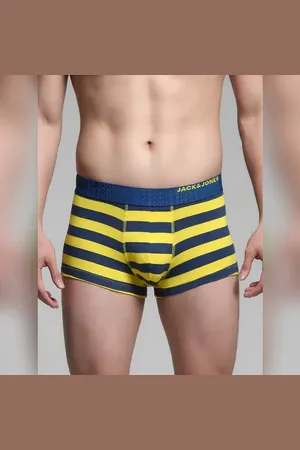 JACK & JONES Yellow Rugby Striped Trunks