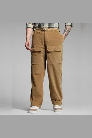 JACK & JONES Brown Mid Rise Loose Fit Pants