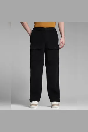JACK & JONES Black Mid Rise Loose Fit Pants