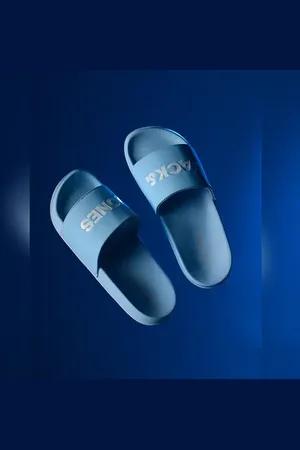 JACK & JONES Light Blue Logo Print Pool Sliders