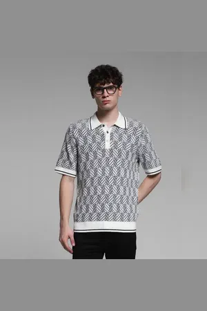 JACK & JONES White Structured Knit Polo