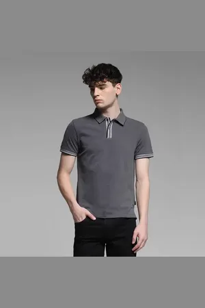 JACK & JONES Dark Grey Knitted Cotton Polo