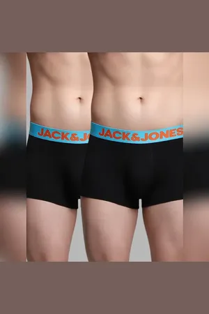 JACK & JONES Pack Of 2 Black Logo Print Trunks