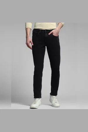 JACK & JONES Black Mid Rise Brak Slim Fit Jeans
