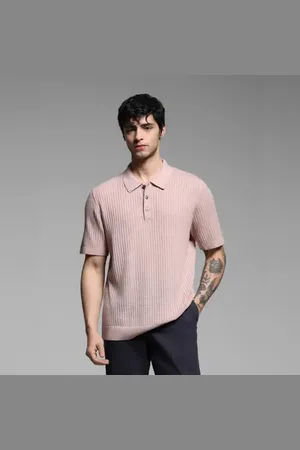 JACK & JONES Pink Structured Knitted Polo