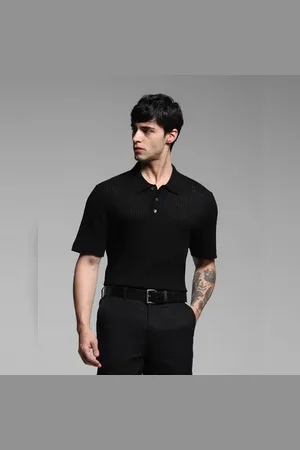 JACK & JONES Black Structured Knitted Polo