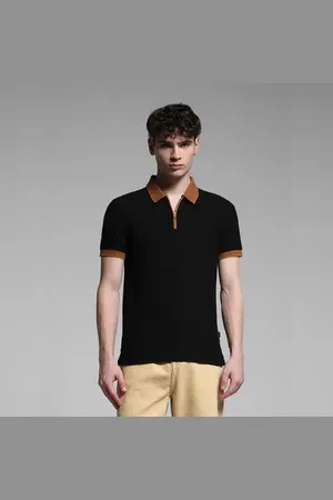 JACK & JONES Black Contrast Placket Knitted Polo