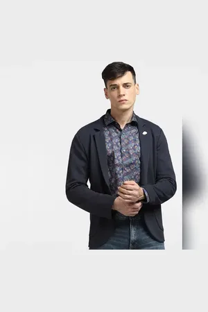 JACK & JONES Blue Abstract Print Full Sleeves Shirt