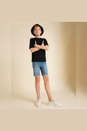 JACK & JONES Boys Blue Mid Rise Denim Shorts